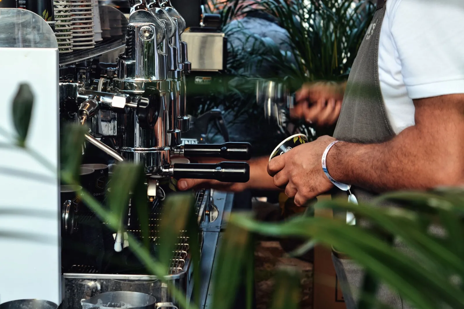 macchina per espresso in primo piano